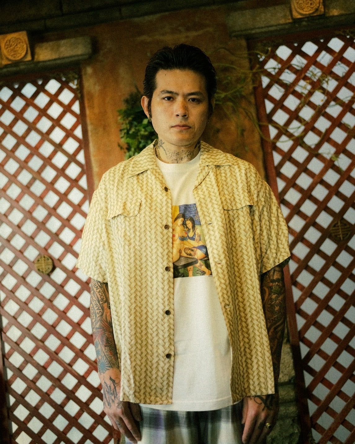 AJIRO BAMBOO S/S HAWAIIAN SHIRT