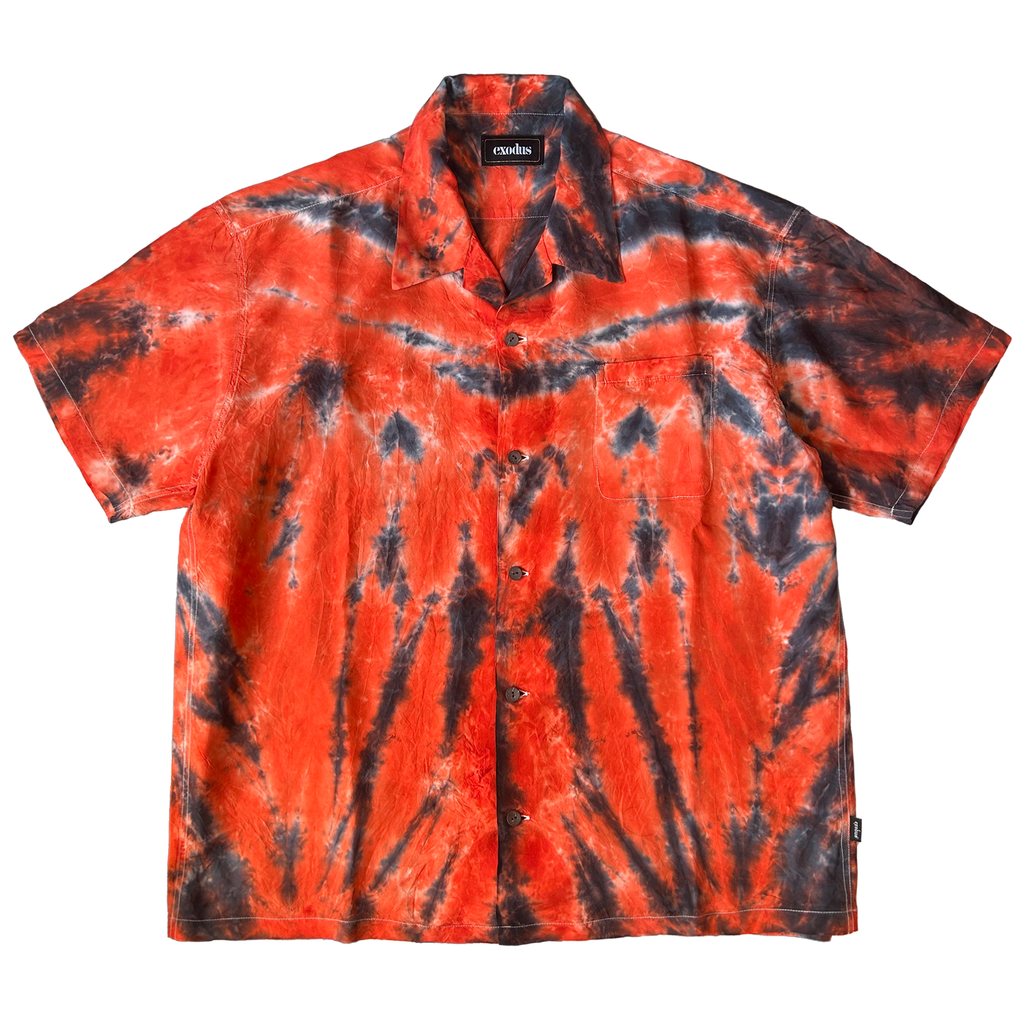 TIE DYE SPIDER HAWAIIAN SHIRT
