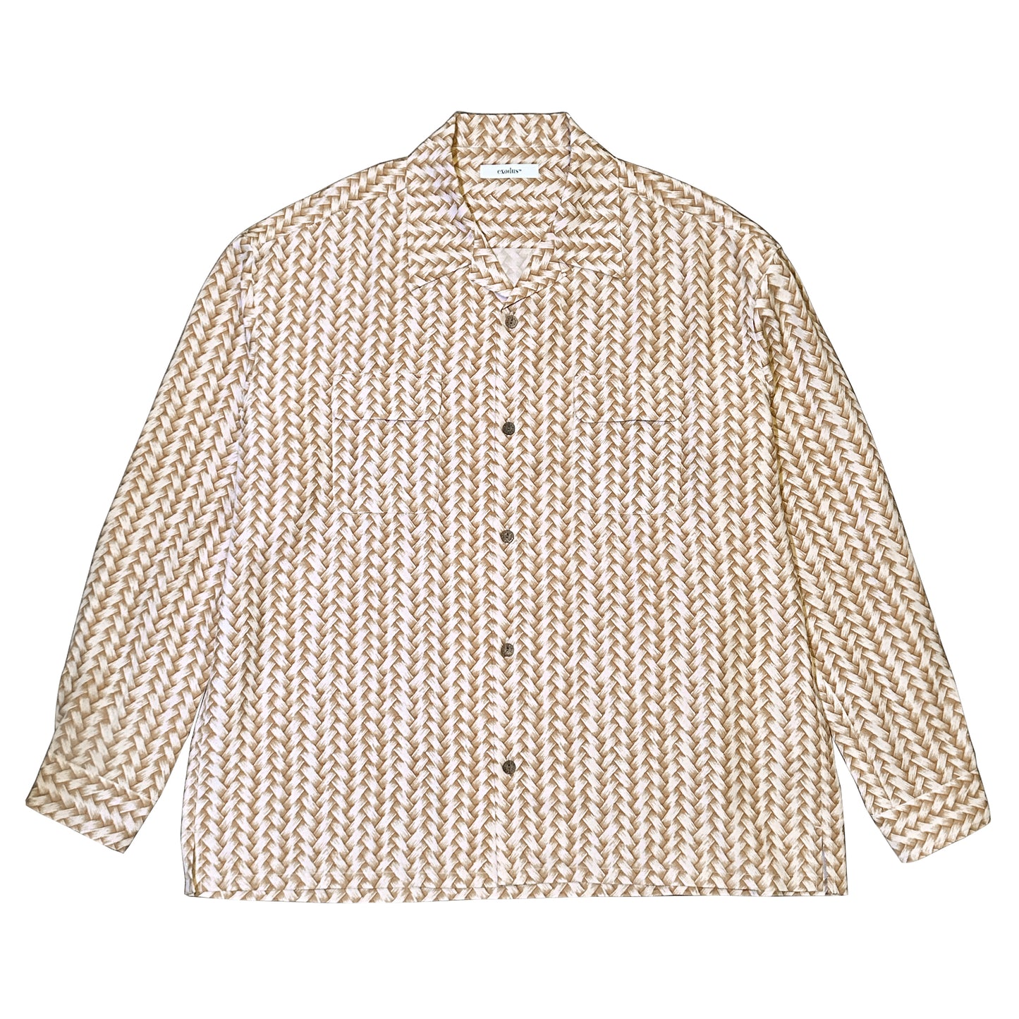 AJIRO BAMBOO L/S HAWAIIAN SHIRT