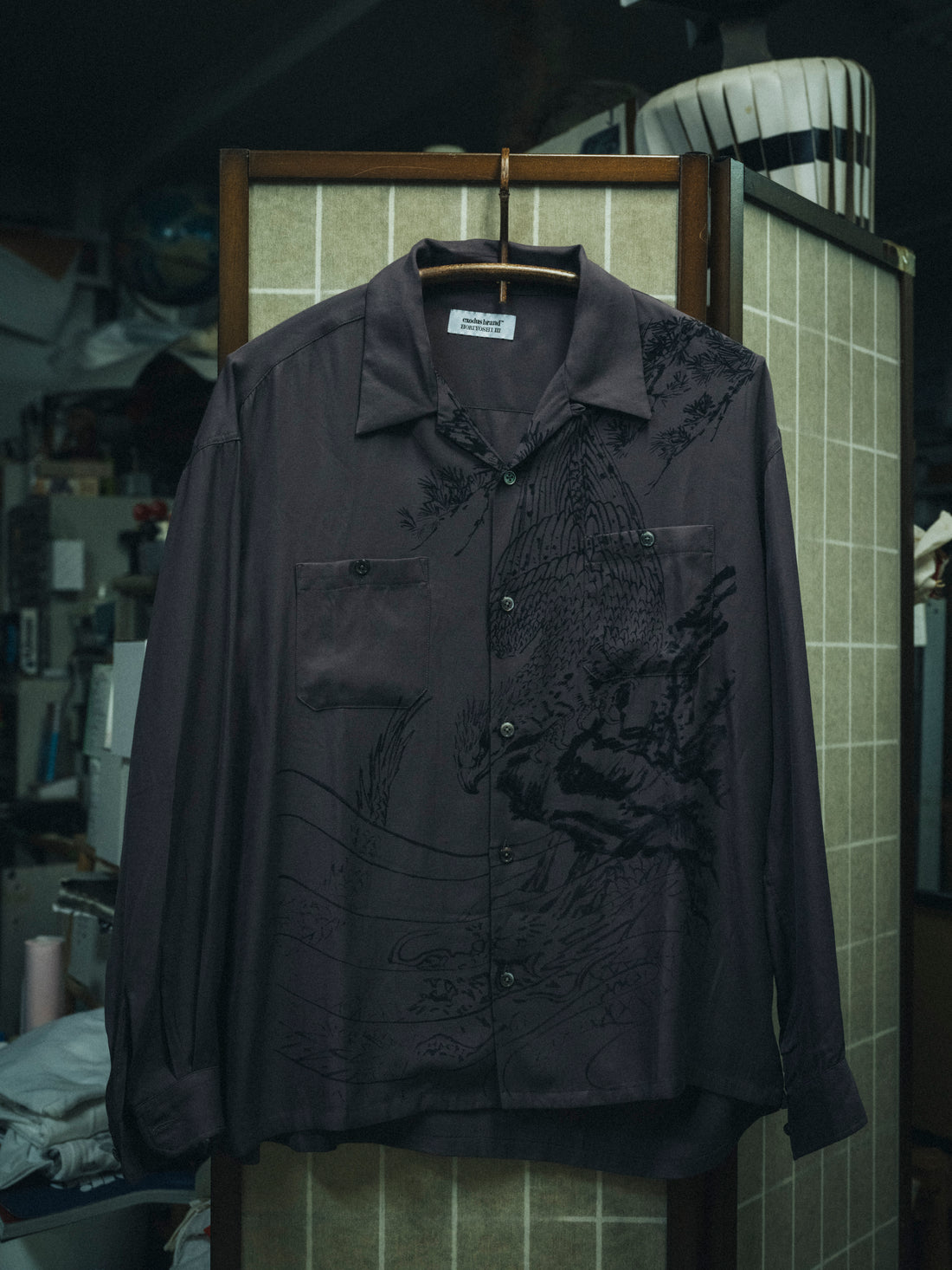 HORIYOSHI III TAKA/DRAGON L/S HAWAIIAN SHIRT