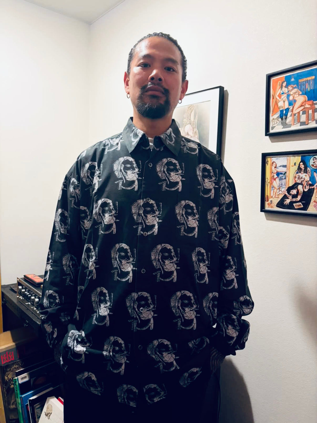 STONED ZIG-ZAG REGULAR COLLAR SHIRT