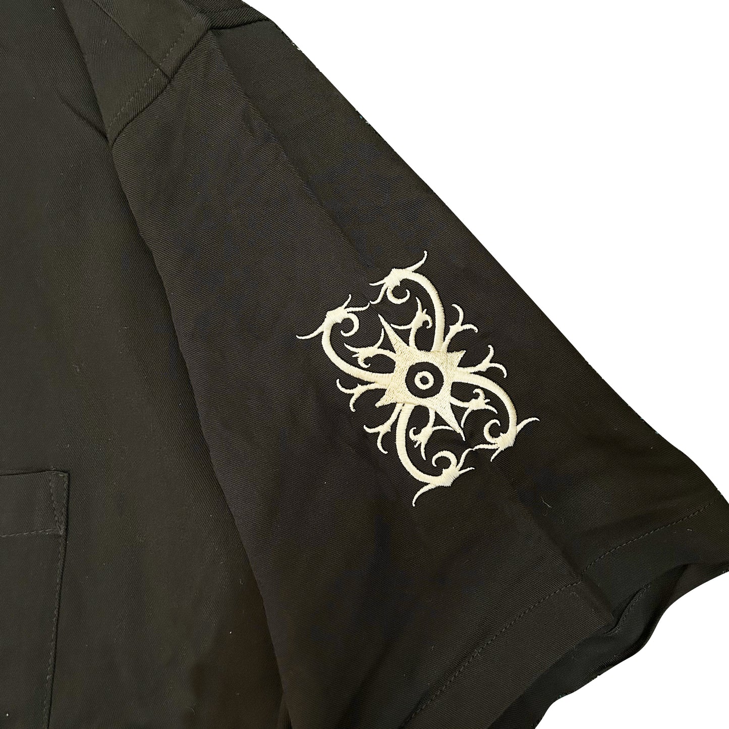 BORNEO EMBROIDERY OPEN COLLAR SHIRT