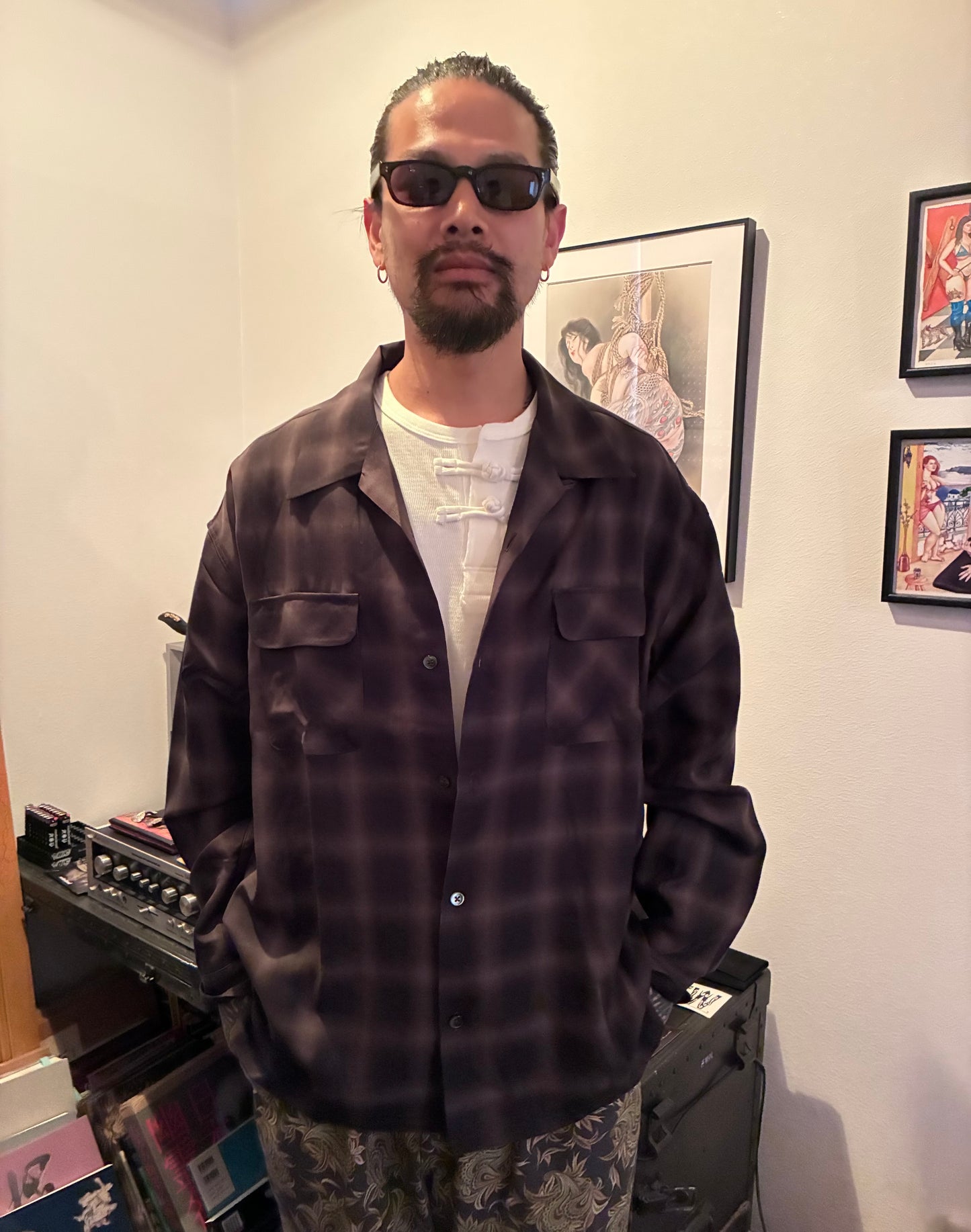 RAYON OMBRE CHECK L/S SHIRT