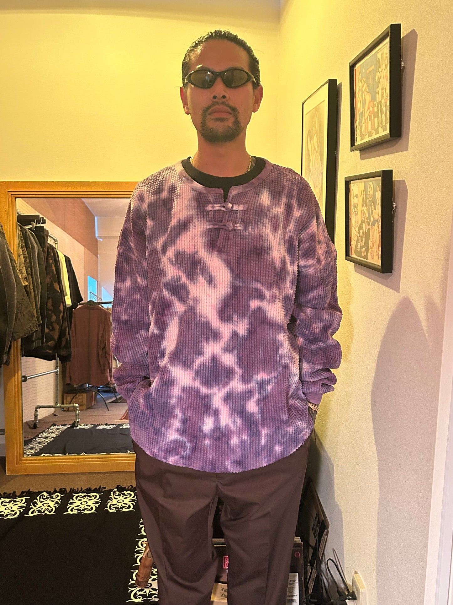 ORIENTAL TIE DYE HENRY NECK SHIRT