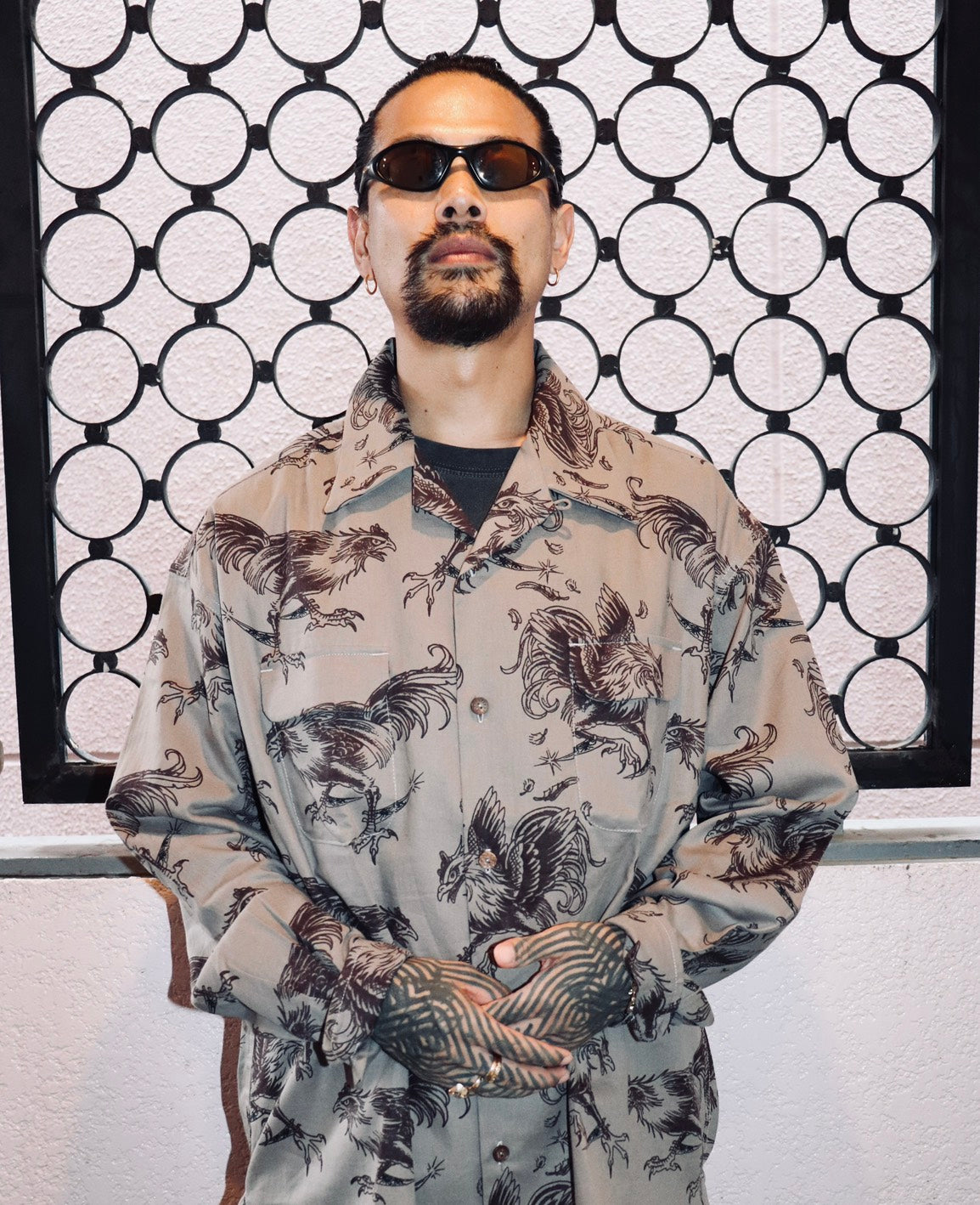 COCKFIGHTING SOUVENIR L/S HAWAIIAN SHIRT