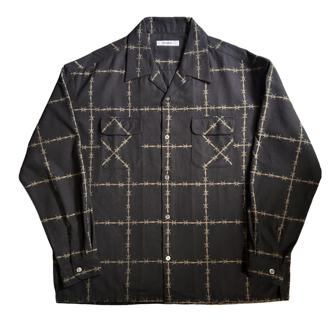 有刺鉄線 OPEN COLLAR L/S SHIRT