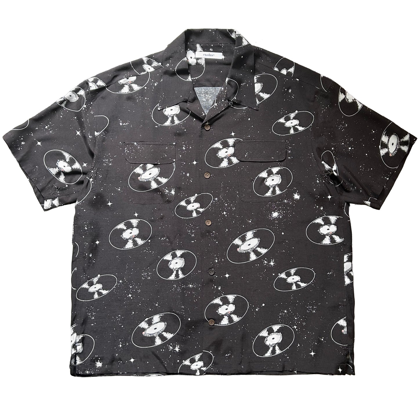 SPACE VINYL RECORD HAWAIIAN SHIRT