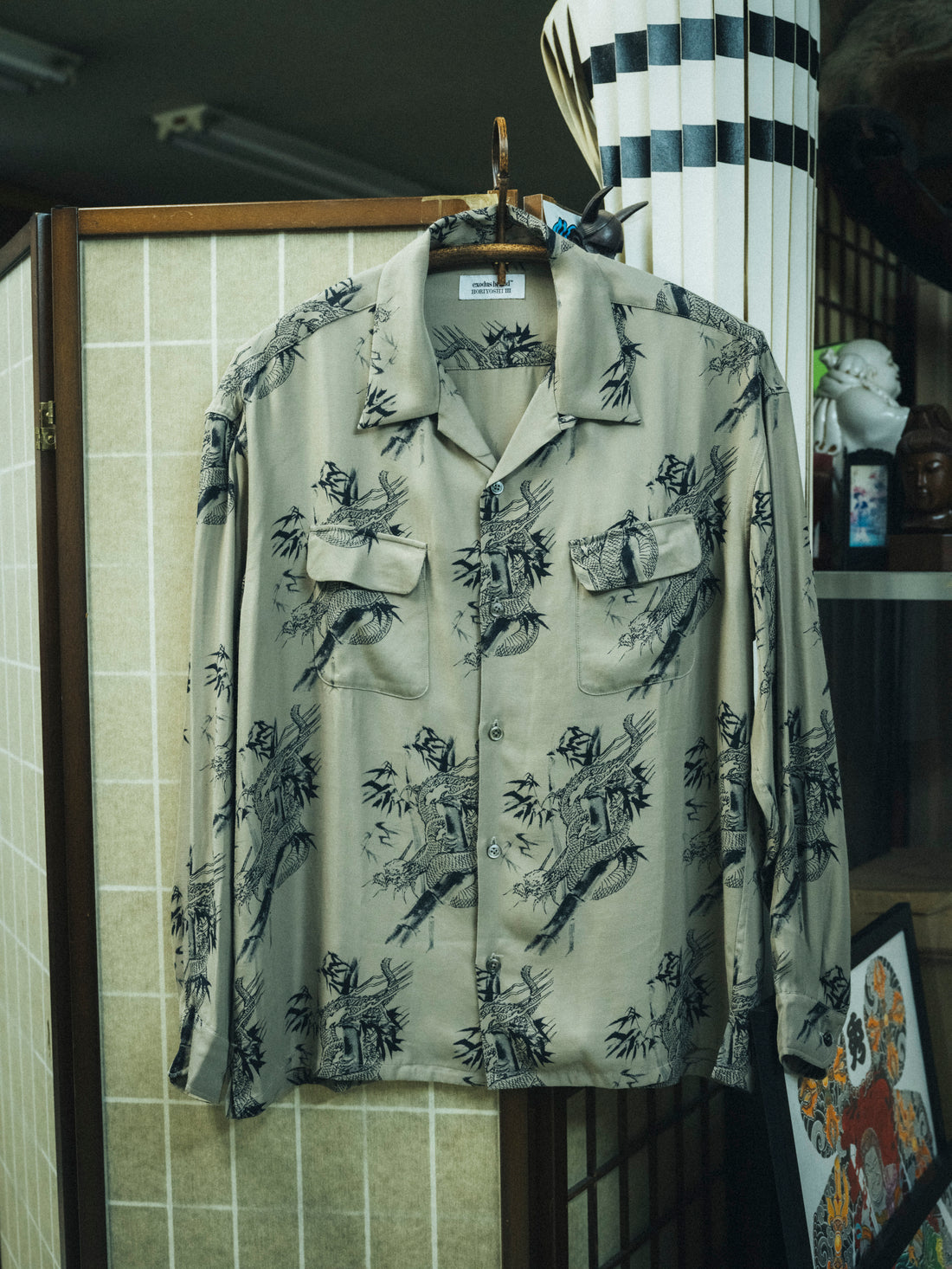 HORIYOSHI III TAKE/DRAGON L/S HAWAIIAN SHIRT