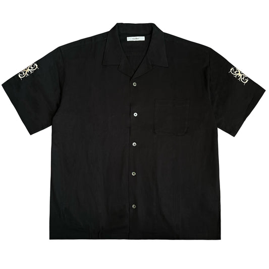 BORNEO EMBROIDERY OPEN COLLAR SHIRT