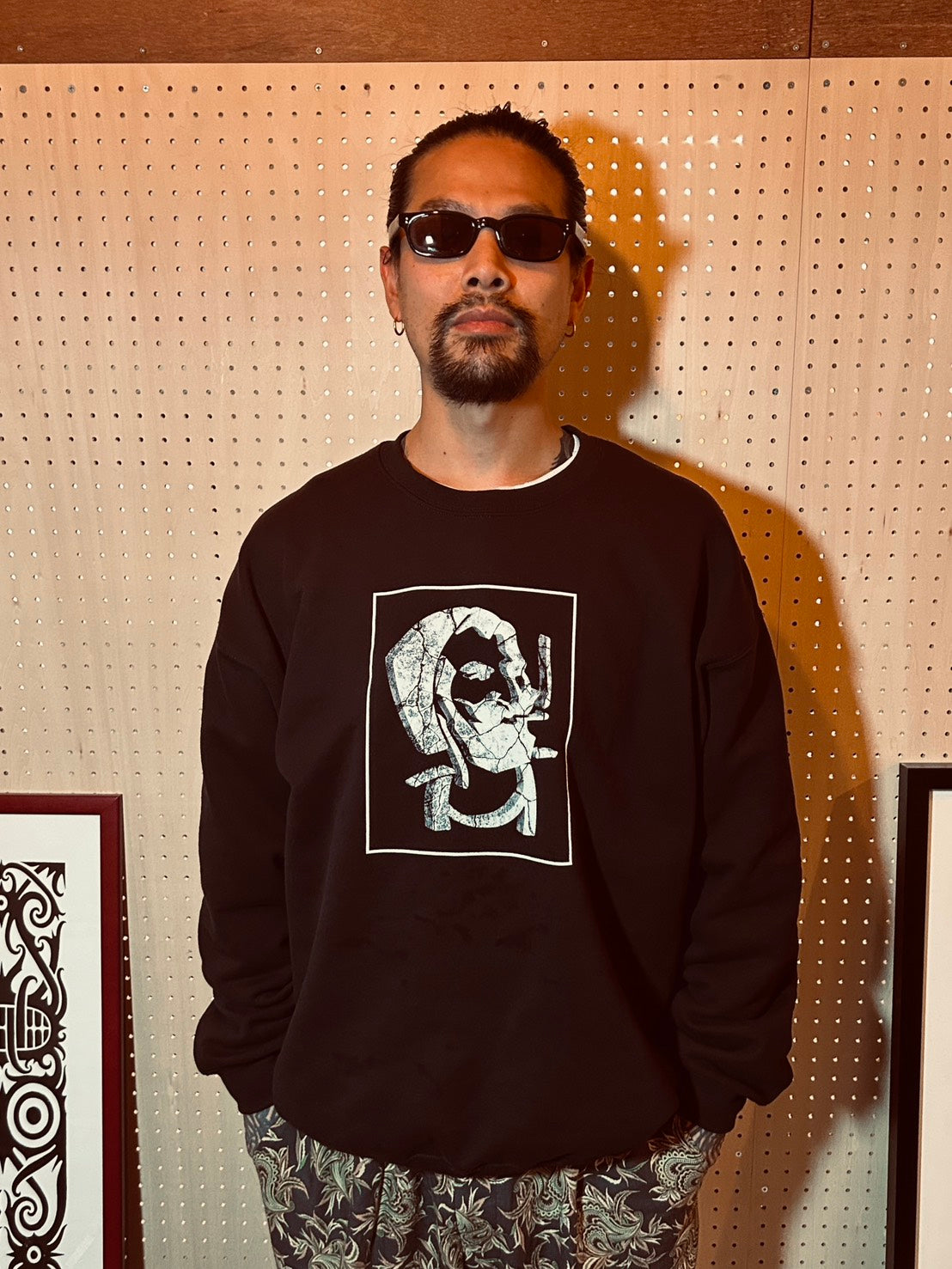 STONED ZIG-ZAG SWEAT CREW NECK