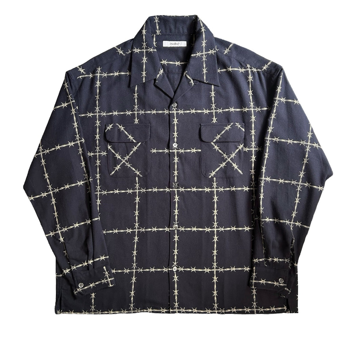 有刺鉄線 OPEN COLLAR L/S SHIRT