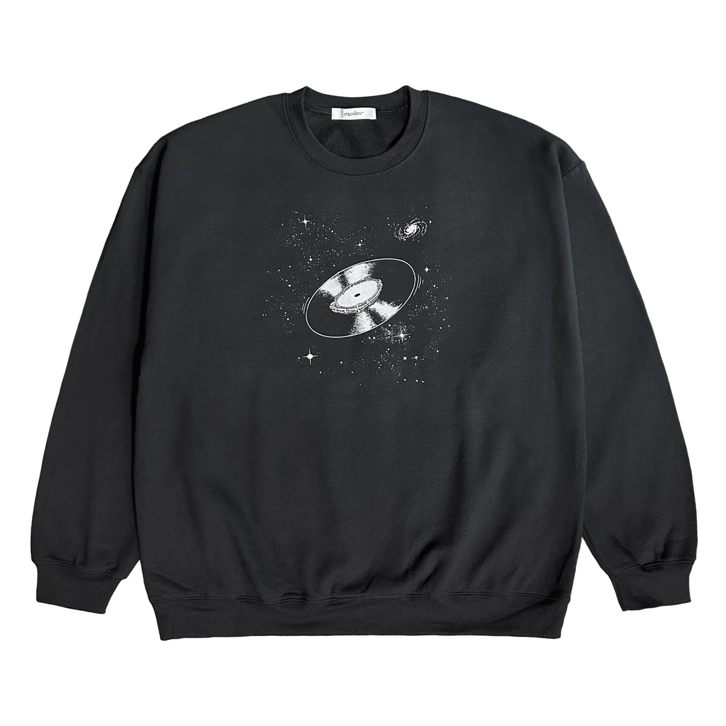 SPACE VINYL RECORD SWEAT CREW NECK