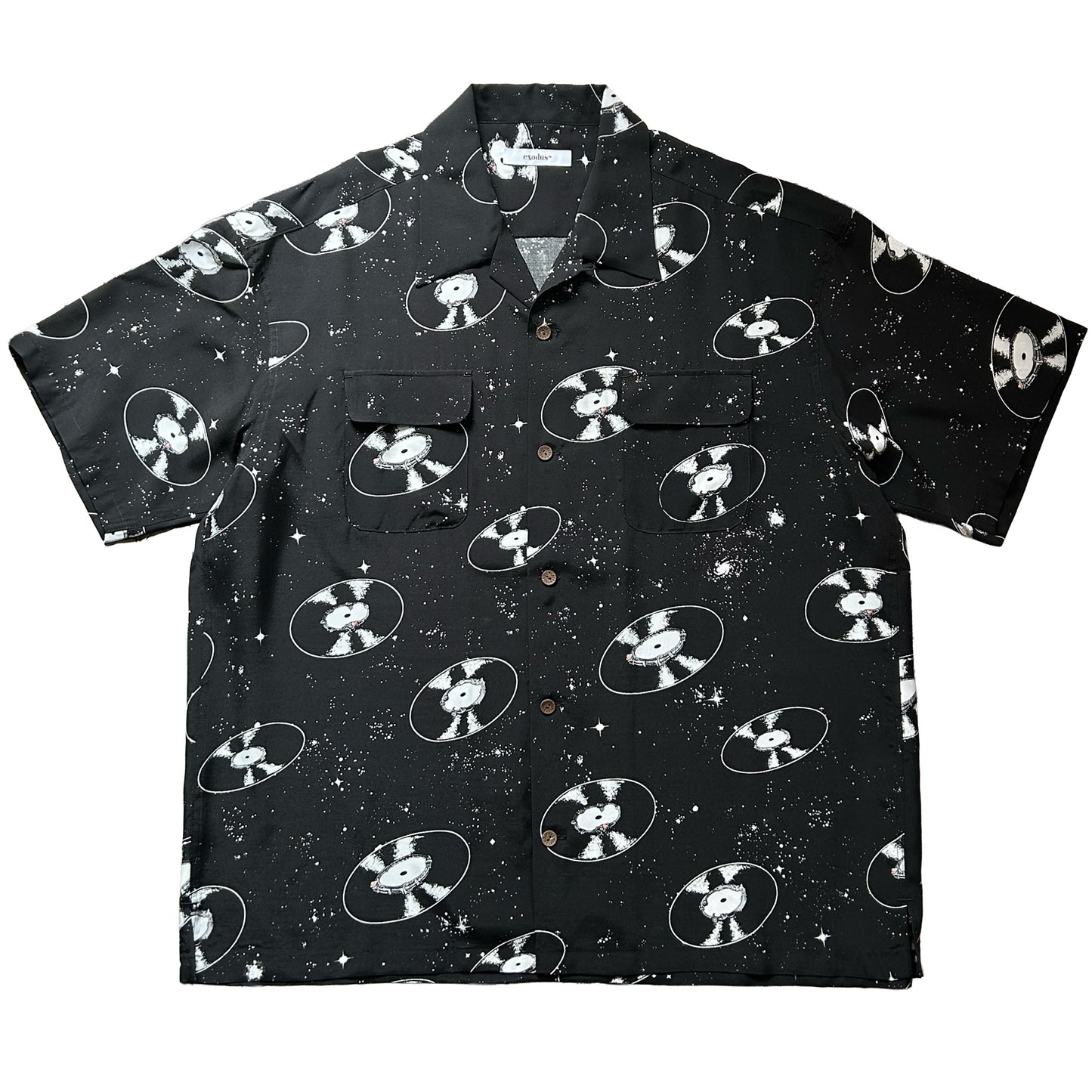 SPACE VINYL RECORD HAWAIIAN SHIRT